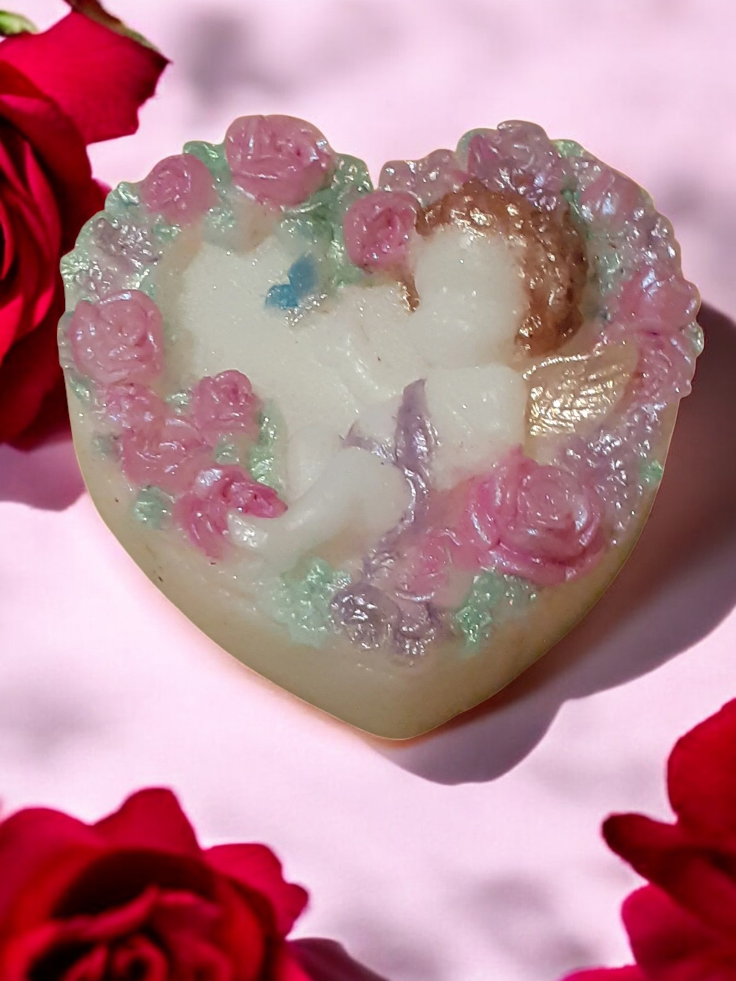 Hart Engel in een Krans Zeepje met Mica (image for) Hart Engel in een Krans Zeepje met Mica