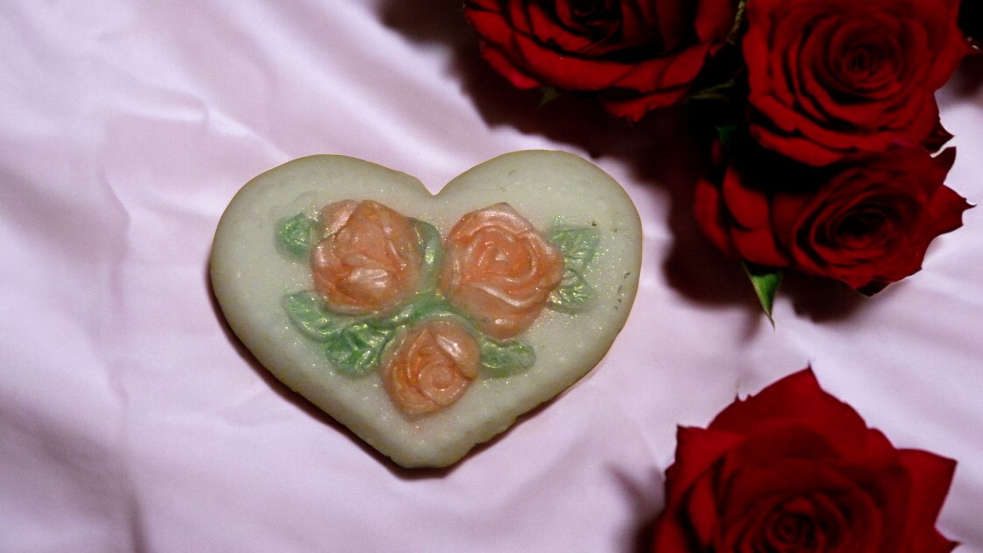 Hartje met Rozen Plat Zeepje met Mica (image for) Hartje met Rozen Plat Zeepje met Mica