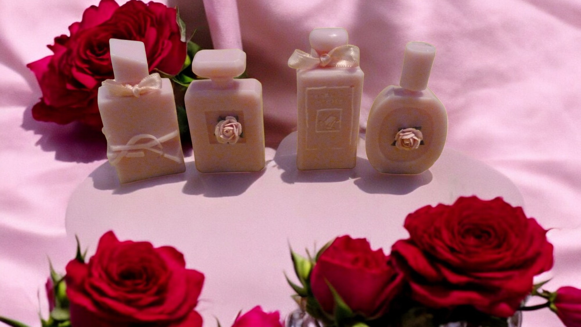 Parfum Flesjes Zeepjes Setje van 4 (image for) Parfum Flesjes Zeepjes Setje van 4