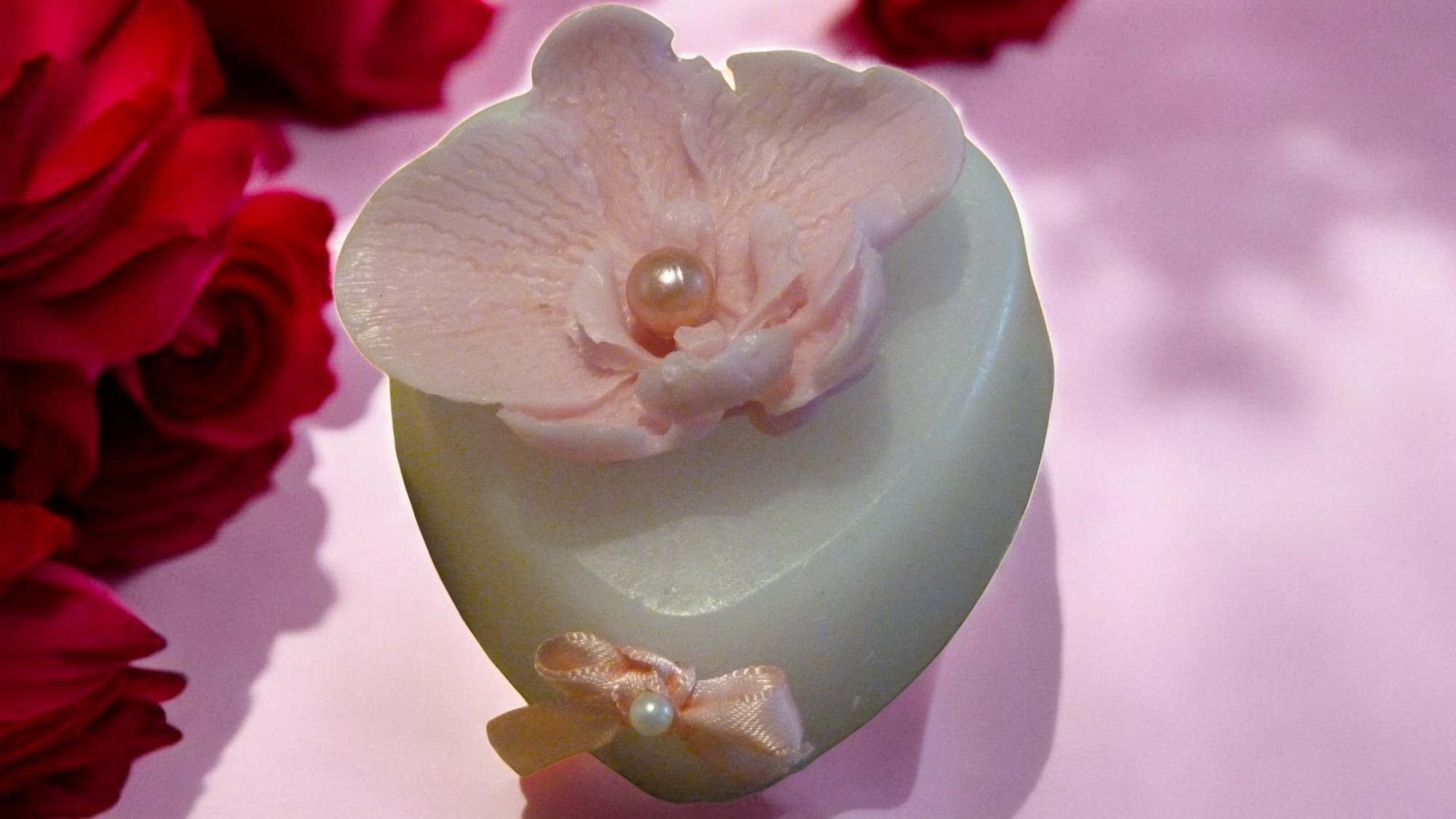 Hart met Orchidee Zeepje (image for) Hart met Orchidee Zeepje