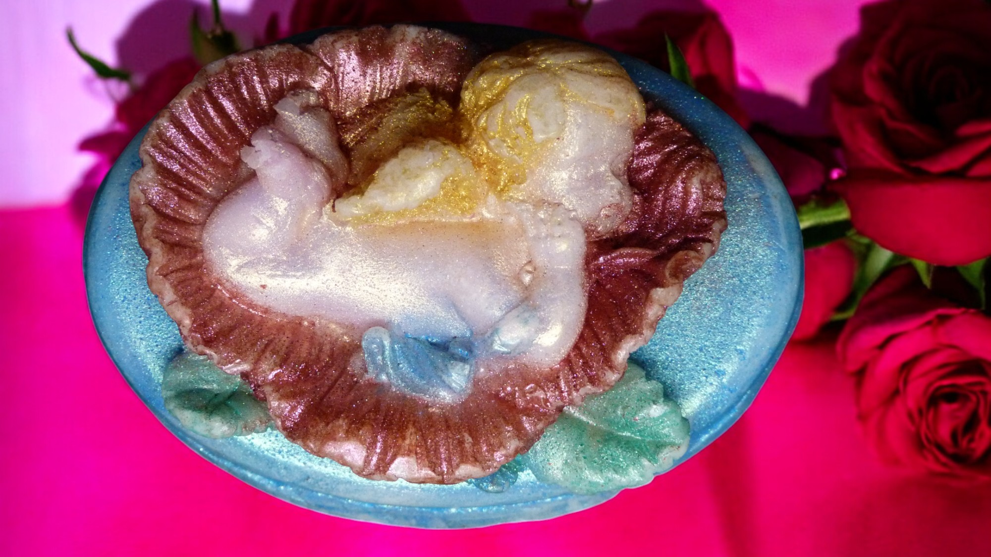 Engel op een Bloem Zeepje met Mica (image for) Engel op een Bloem Zeepje met Mica