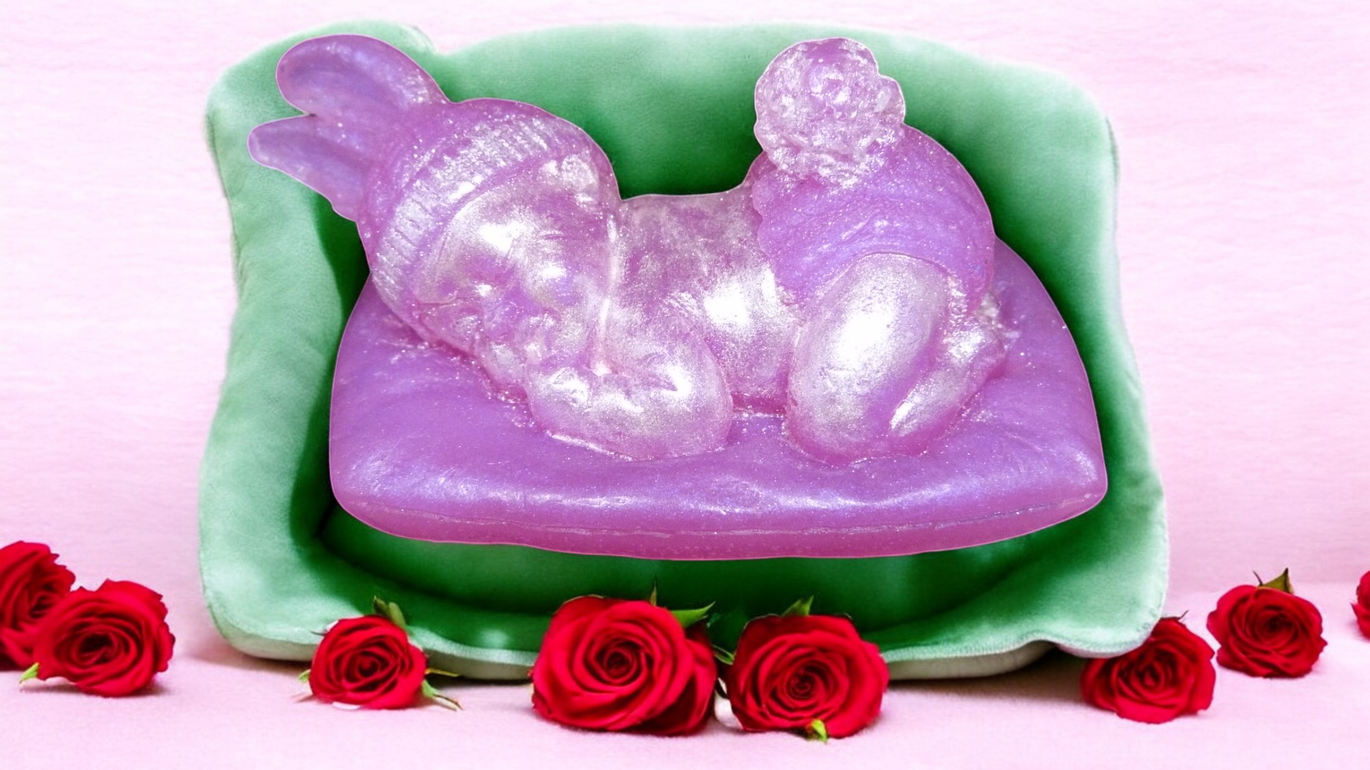 Baby met Konijnen Oren Zeepje met Mica Meisje (image for) Baby met Konijnen Oren Zeepje met Mica Meisje