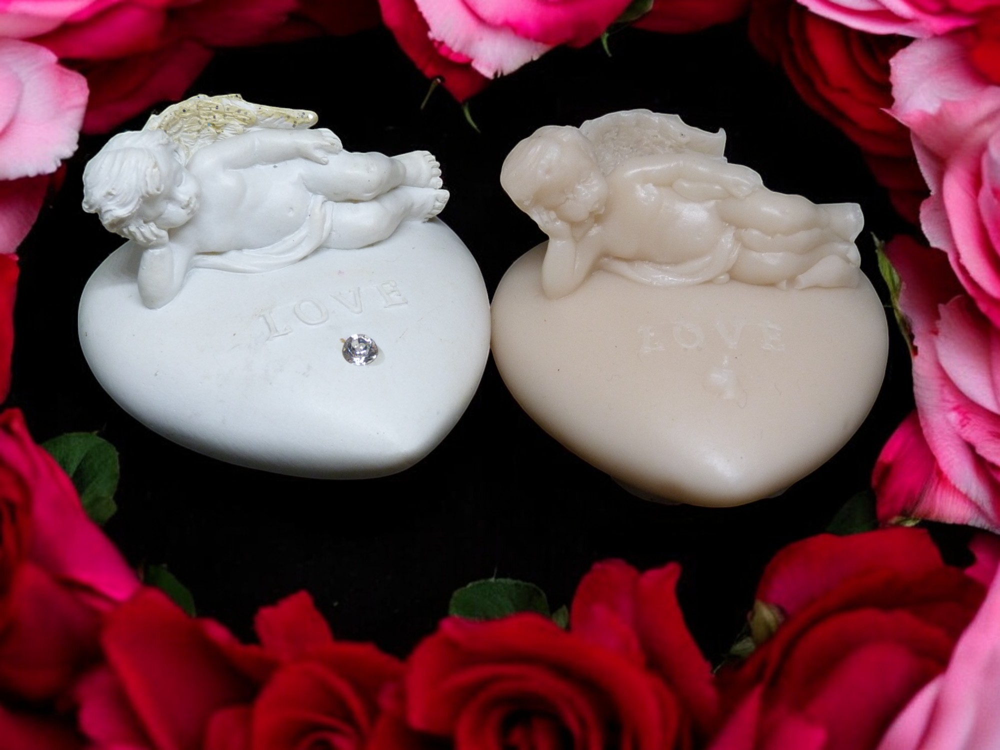 Engel op een Hart Zeepje (eigen creatie) (image for) Engel op een Hart Zeepje (eigen creatie)