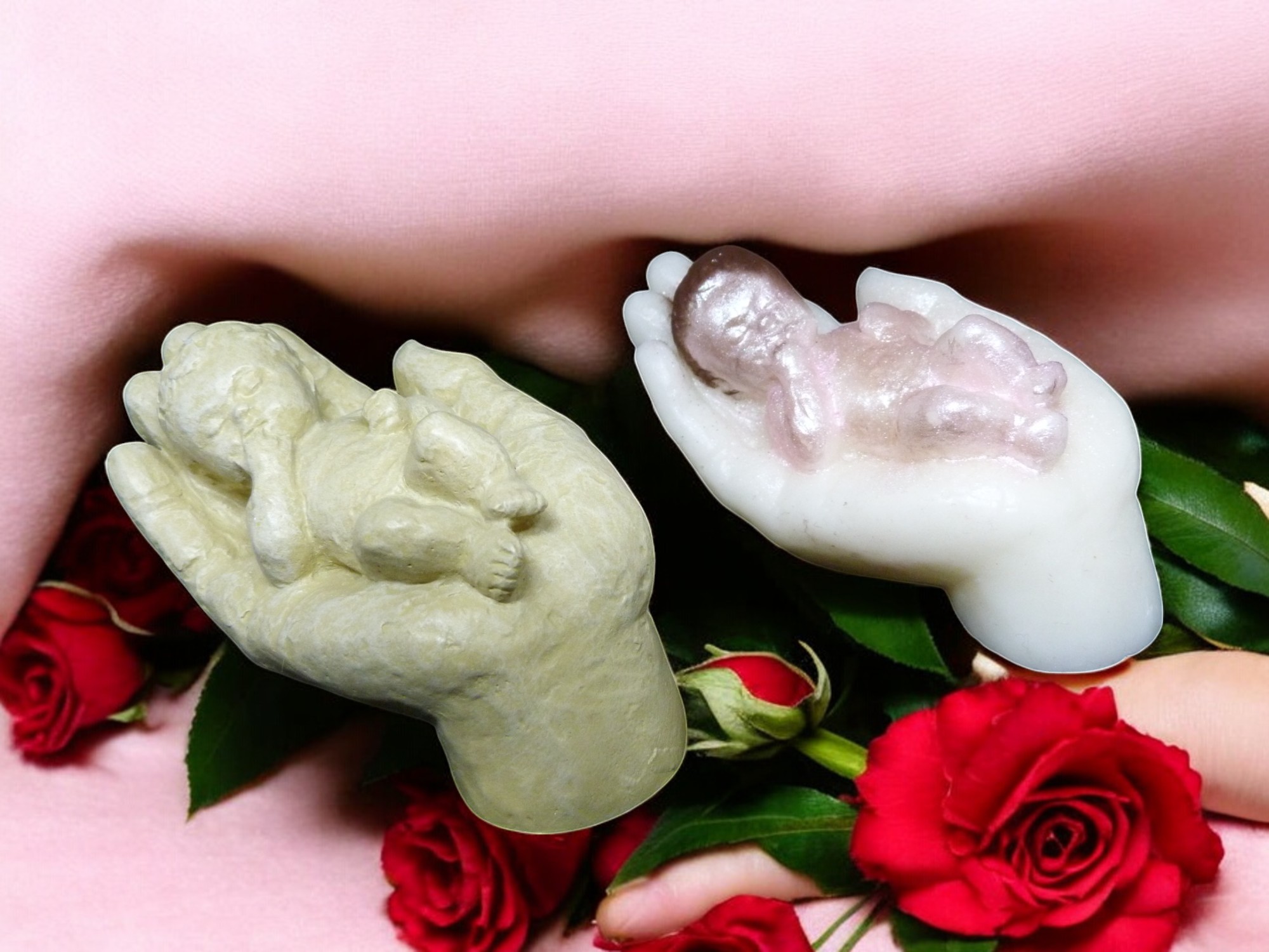 Baby in Hand Zeepje met Mica (eigen creatie) (image for) Baby in Hand Zeepje met Mica (eigen creatie)