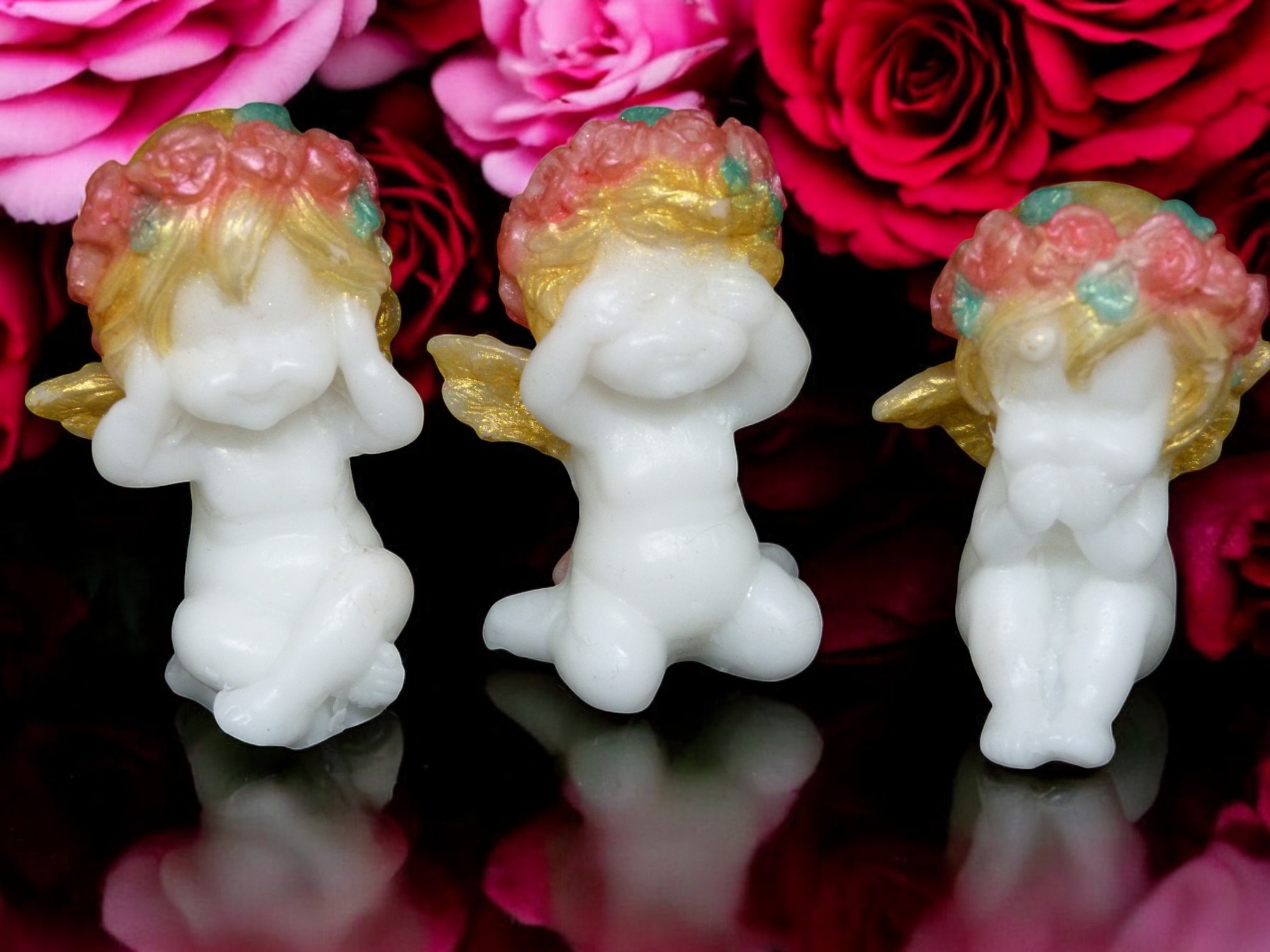 Horen, Zien en Zwijgen Engelen Zeepje met Mica (eigen creatie) (image for) Horen, Zien en Zwijgen Engelen Zeepje met Mica (eigen creatie)