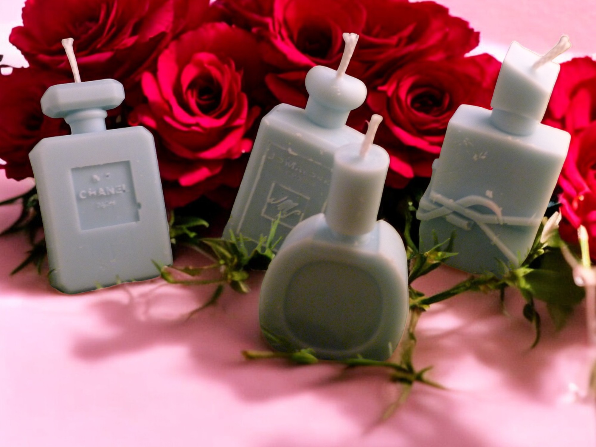 Parfum Flesjes Kaarsen Setje van 4 (image for) Parfum Flesjes Kaarsen Setje van 4