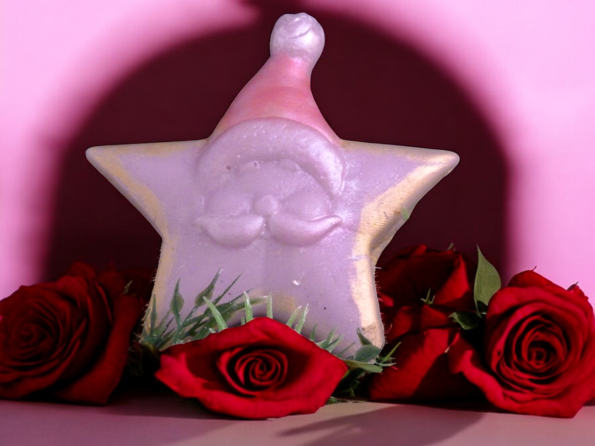 Kerstman op een Ster Zeepje met Mica (image for) Kerstman op een Ster Zeepje met Mica